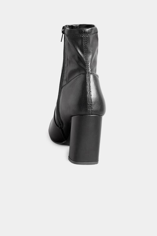 PixieGirl Petite Black Heeled Sock Boots In Standard Fit | PixieGirl 4