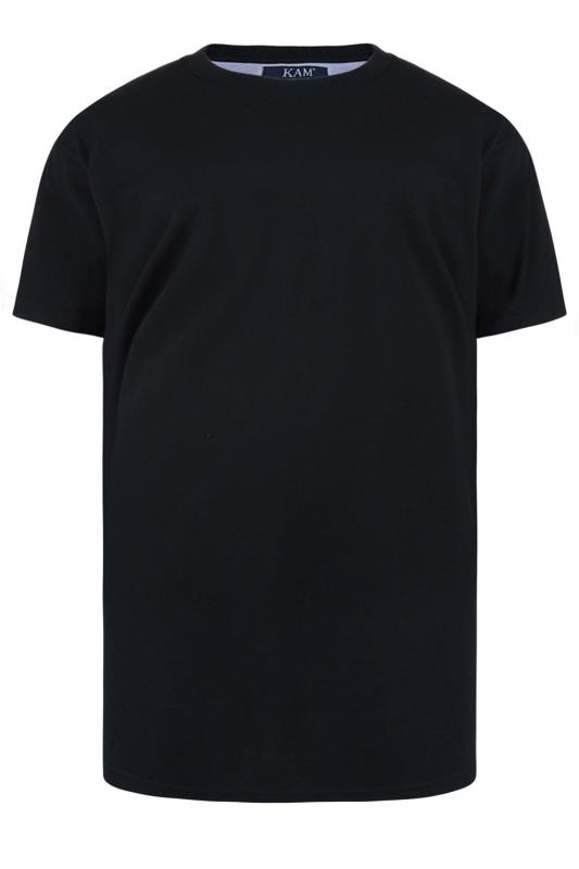 KAM Big & Tall Black Plain T-Shirt 2