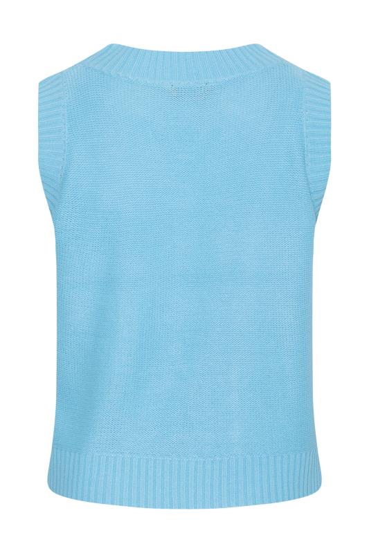 Plus Size Blue Cable Knit Sweater Vest Top | Yours Clothing 7