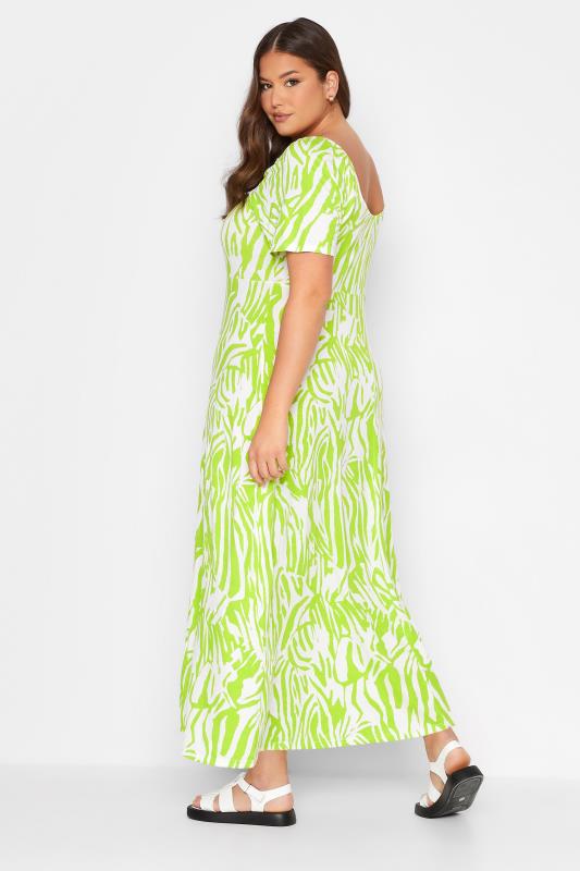 LIMITED COLLECTION Plus Size Lime Green Zebra Print Dress | Yours Clothing 3