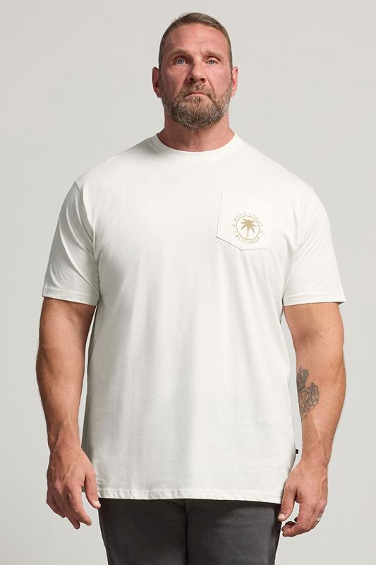  KAM Big & Tall wit T-shirt met Pasedena-print