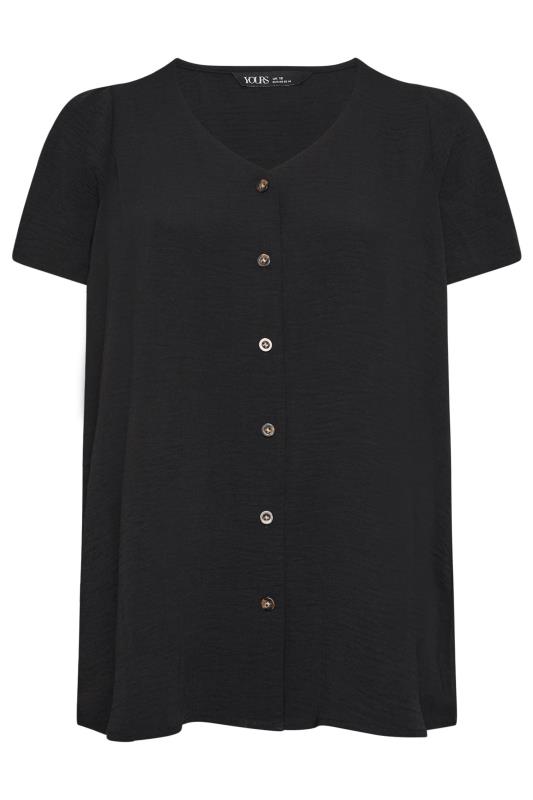 YOURS Plus Size Black Button Front Blouse | Yours Clothing 5