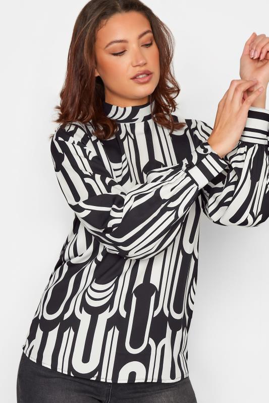 LTS Tall Women's Black & White Abstract Print Blouse | Long Tall Sally 4