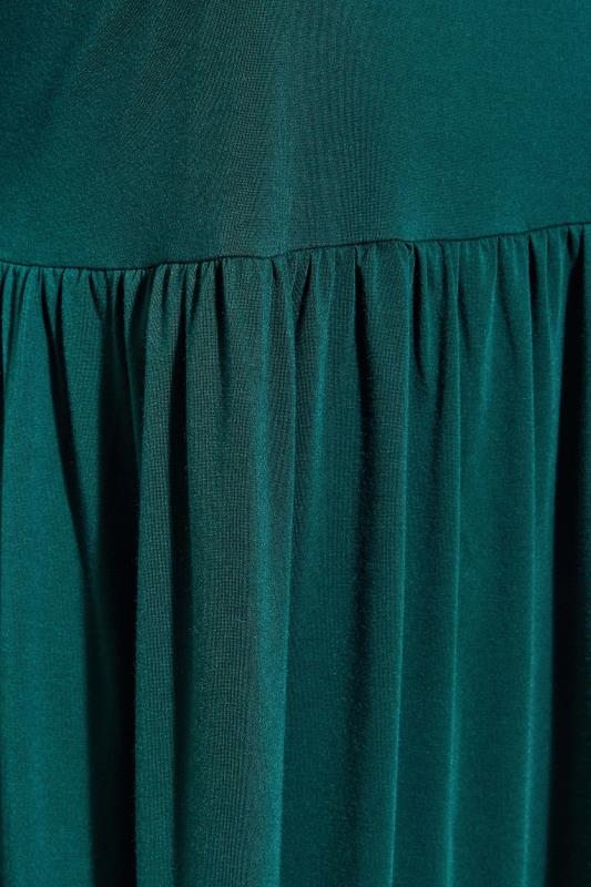 Curve Short Sleeve Tunic Emerald Green Dress 5