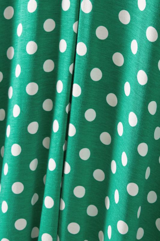 EVANS Plus Size Green Polka Dot Hanky Hem Top | Evans 8