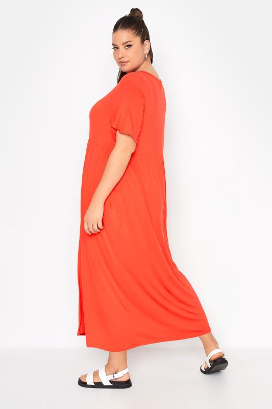 LIMITED COLLECTION Plus Size Orange Throw On Maxi Dress | Yours Clothing 3