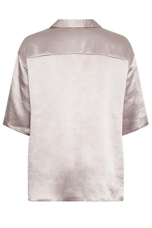 YOURS Curve Plus Size Light Pink Satin Shirt | Yours Clothing  7
