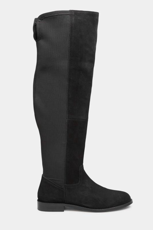 LTS Black Over The Knee 50/50 Suede Boot In Standard D Fit 3