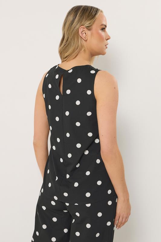 LTS Tall Women's Black Polka Dot Print Vest Top | Long Tall Sally 2