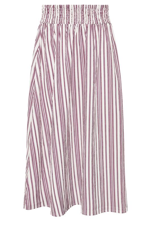 PixieGirl Petite Women's Burgundy Red Stripe Maxi Skirt | PixieGirl  5