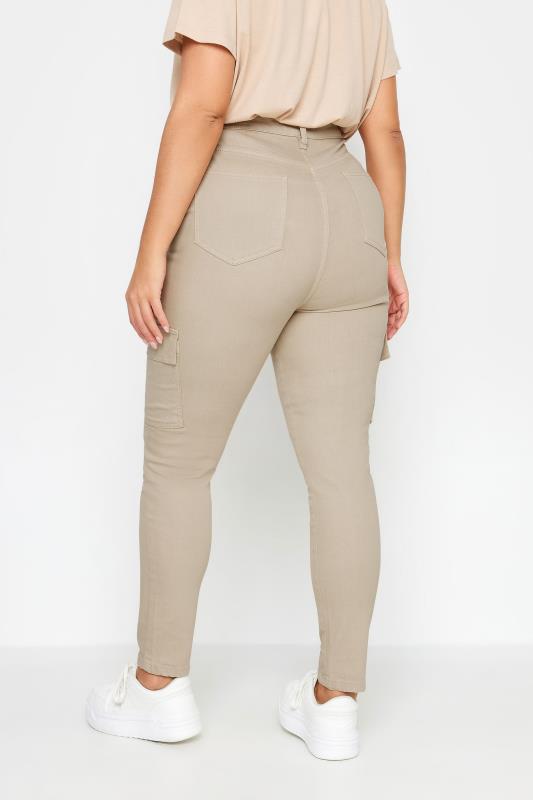 YOURS Plus Size Light Brown Cargo AVA Jeans | Yours Clothing 4