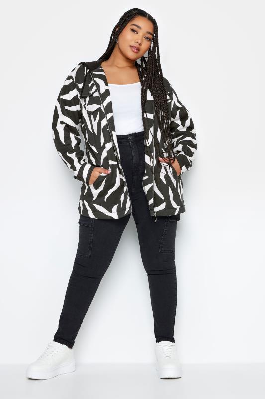 YOURS Plus Size Zebra Print Hooded Shacket | Yours Clothing  2
