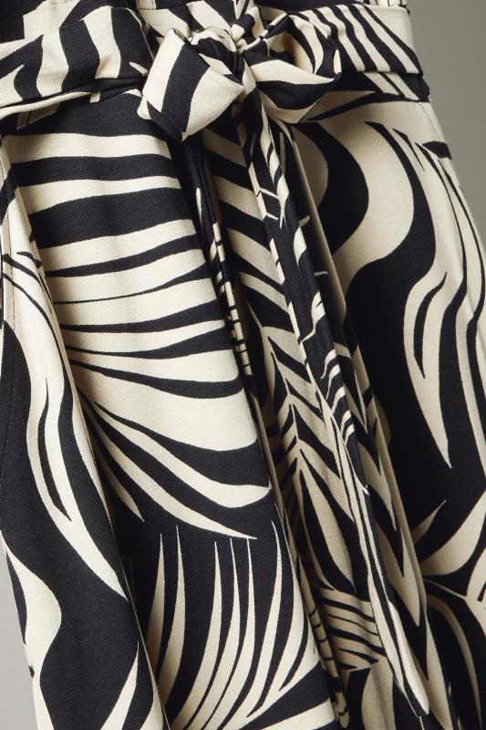 EVANS Plus Size Black Palm Print Wrap Midi Dress | Evans 8