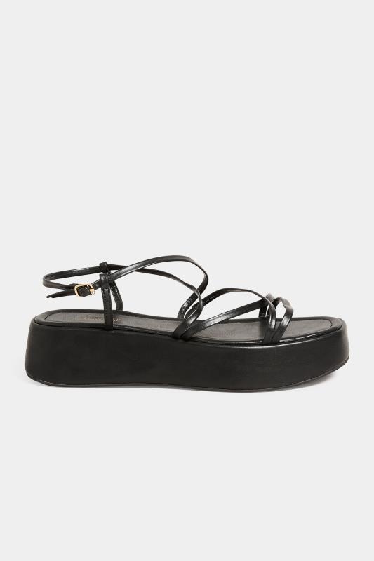 LIMITED COLLECTION Black Strappy Flatform Sandals in Extra Wide EEE Fit | Yours Clothing 3
