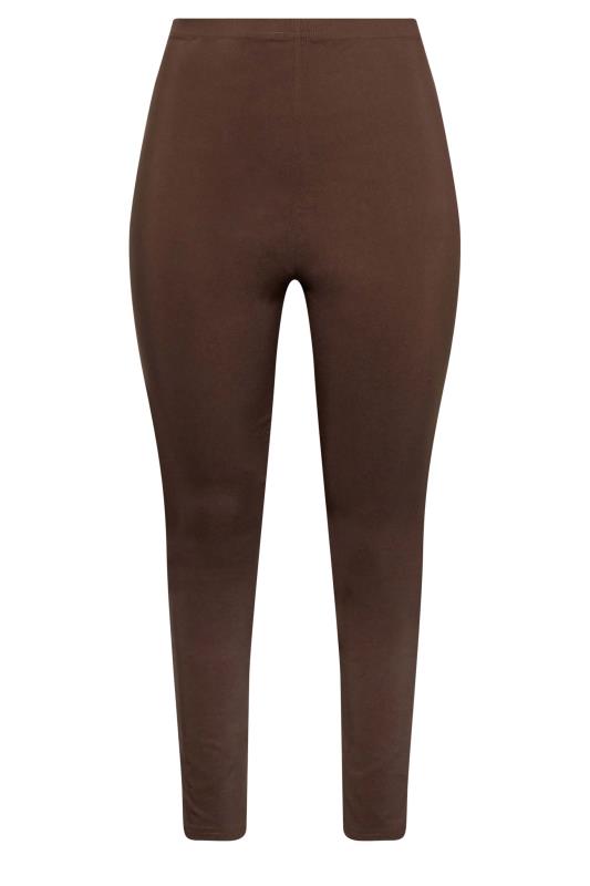 Plus Size Brown Stretch Bengaline Slim Leg Trousers | Yours Clothing 4