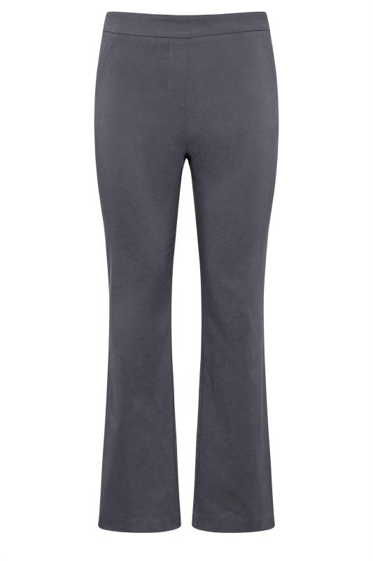 Petite Grey Stretch Bengaline Bootcut Trousers | PixieGirl 4