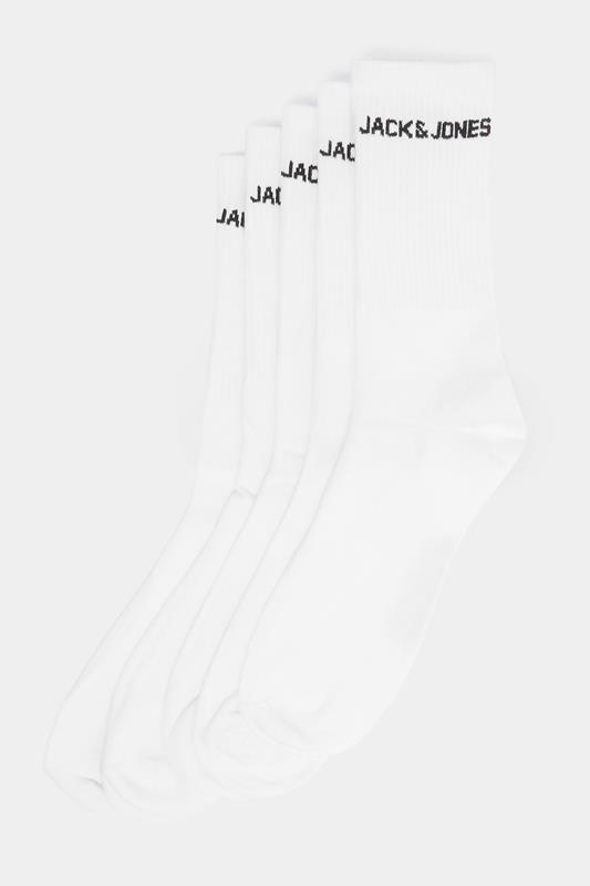  JACK & JONES LOT de 5 chaussettes de tennis blanches à logo Big & Tall