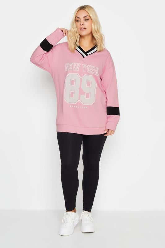 Pink sweatshirt plus size sale