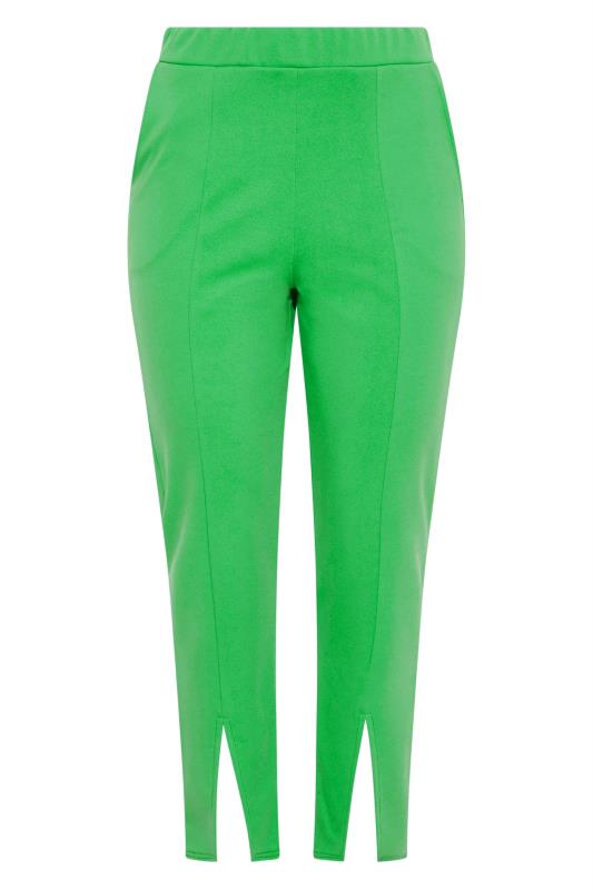 LIMITED COLLECTION Curve Bright Green Split Hem Tapered Trousers_F.jpg