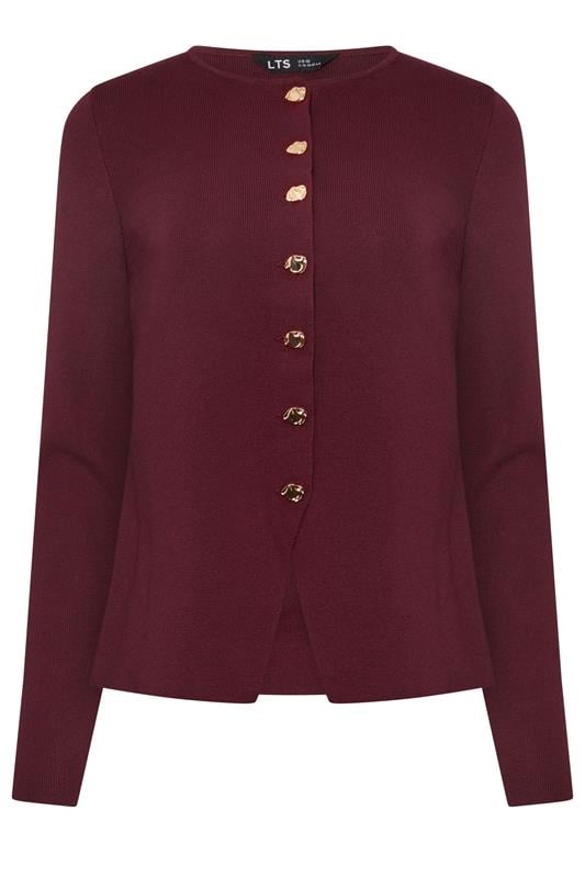 LTS Tall Women's Burgundy Red Button Cardigan | Long Tall Sally 5