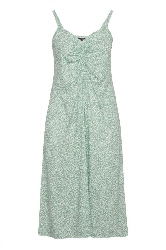 LIMITED COLLECTION Curve Sage Green Ditsy Ruched Dress 6