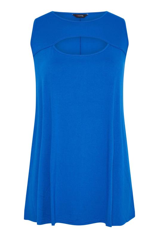 Plus Size Cobalt Blue Cut Out Swing Vest Top | Yours Clothing  6