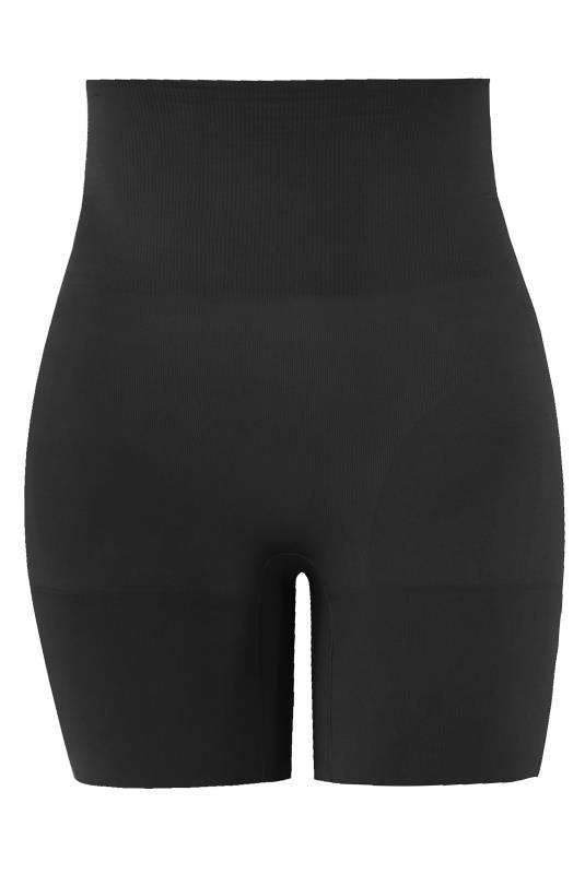Plus Size Black Seamless Control High Waisted Shorts | Yours Clothing 2