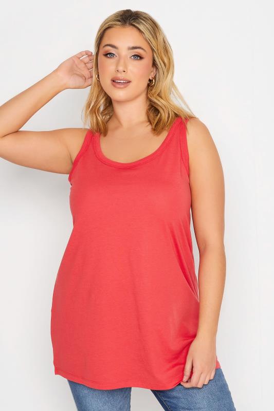 Plus Size  YOURS Curve Red Essential Vest Top