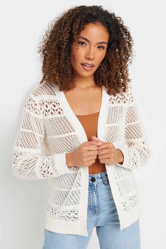 M&Co Cream Open Front Crochet Cardigan | M&Co 1