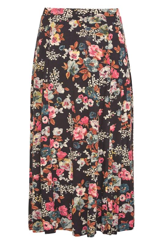 Curve Black Floral Maxi Skirt 6