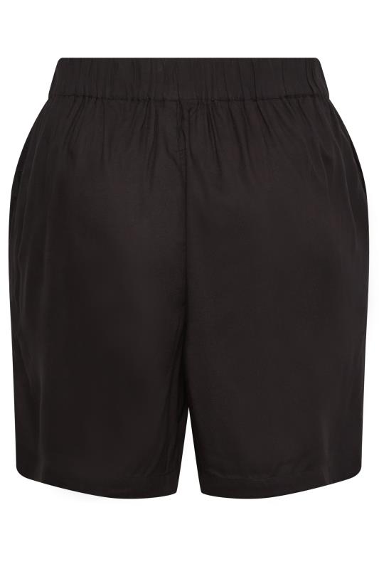 YOURS Curve Plus Size Black Woven Shorts | Yours Clothing  6