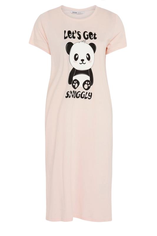 YOURS Plus Size 2 PACK Pink Panda Print Midaxi Nightdresses | Yours Clothing 8