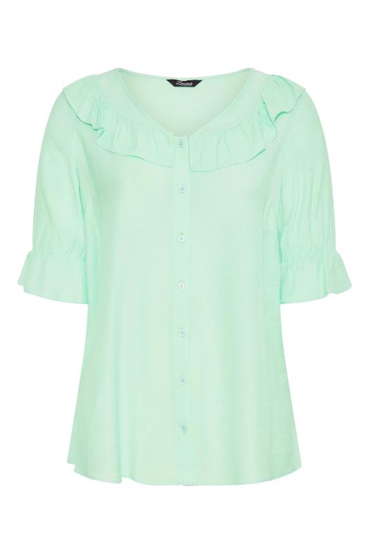 LIMITED COLLECTION Curve Mint Green Frill Blouse_X.jpg