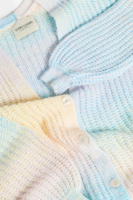 Plus Size Blue & Pink Ombre Knitted Cardigan | Yours Clothing 9