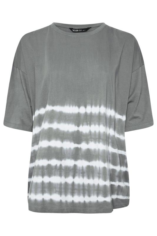 YOURS Plus Size Grey Tie Dye Boxy T-Shirt | Yours Clothing 5
