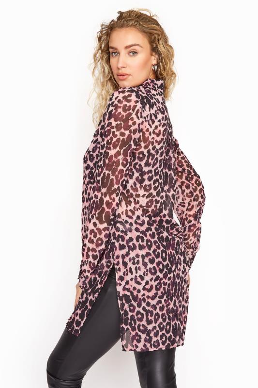 LTS Pink Leopard Print Longline Chiffon Shirt_C.jpg