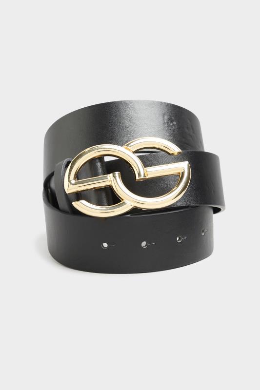 Tall  Yours Black Initial Logo Belt