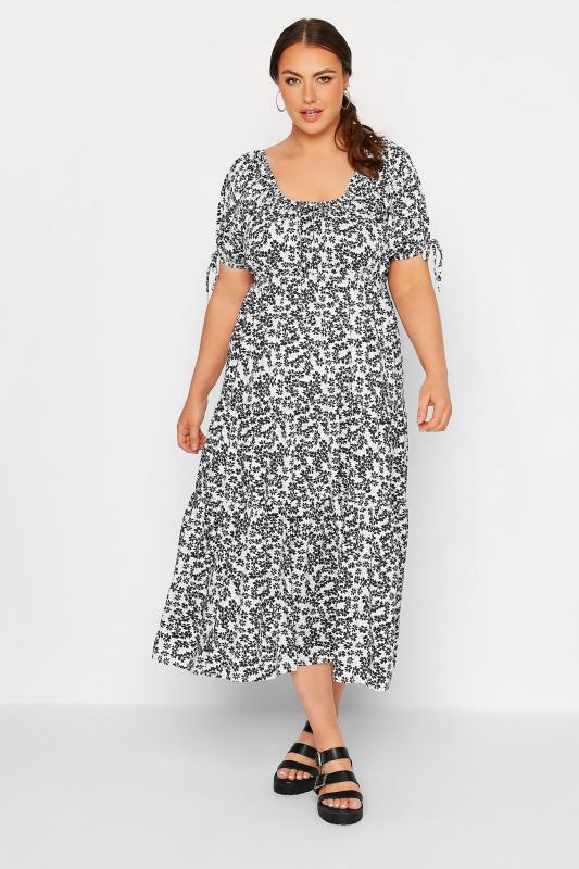 LIMITED COLLECTION Curve Black & White Daisy Maxi Dress 2