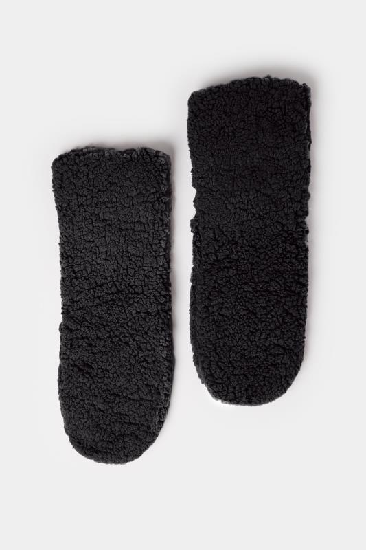 Black Fluffy Slipper Socks | Yours Clothing  4