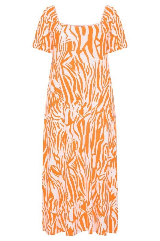 LIMITED COLLECTION Curve Orange Zebra Print Dress 6