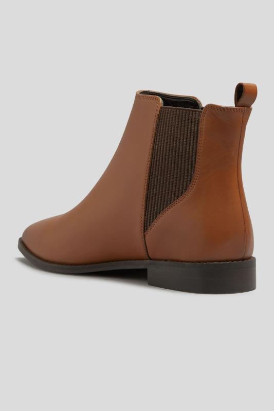 LTS Tall Brown Leather Chelsea Boots In Standard D Fit | Long Tall Sally 3