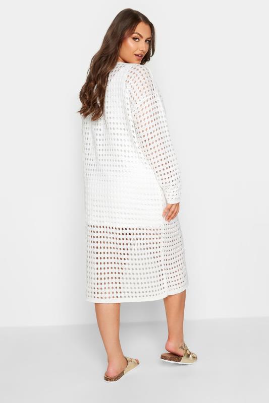 YOURS Curve White Crochet Midaxi Dress | Yours Clothing 3