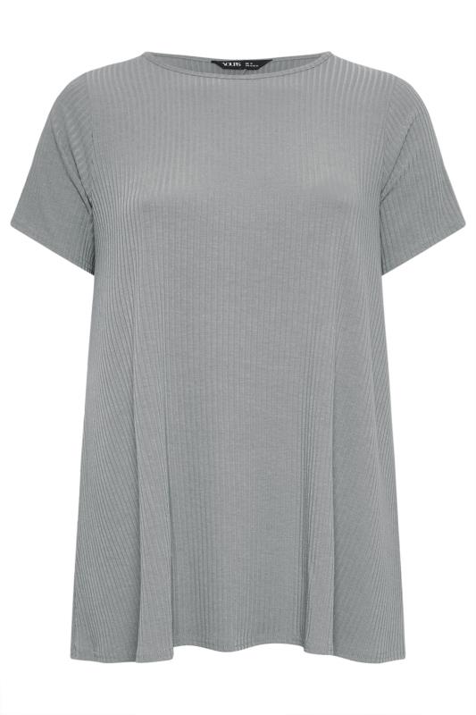 YOURS Plus Size Grey Ribbed Swing Top | Yours Curve 5