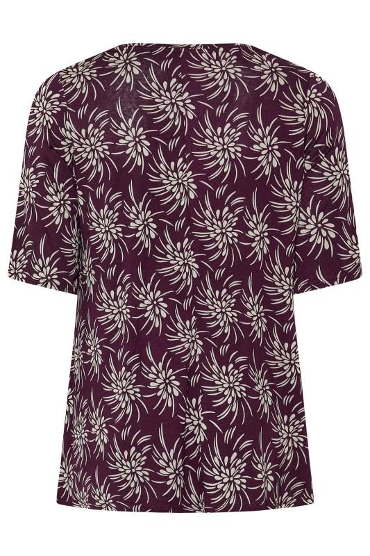 Plus Size Purple Floral Print Swing Top | Yours Clothing 7