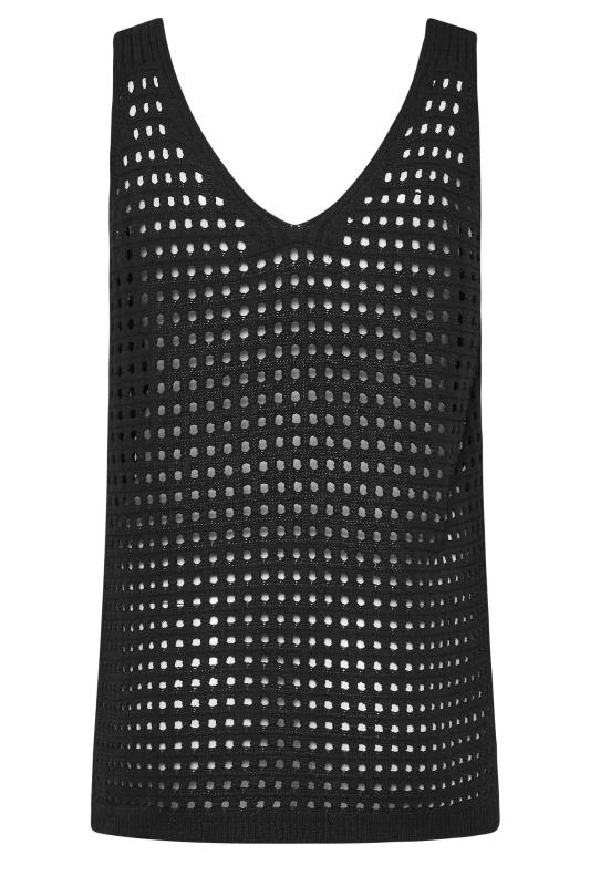 YOURS Plus Size Black Crochet Vest Top | Yours Clothing 7