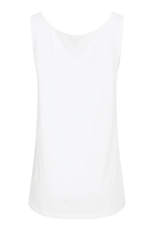 LTS Tall Women's White Tassel Tie Cotton Pyjama Vest Top | Long Tall Sally  7