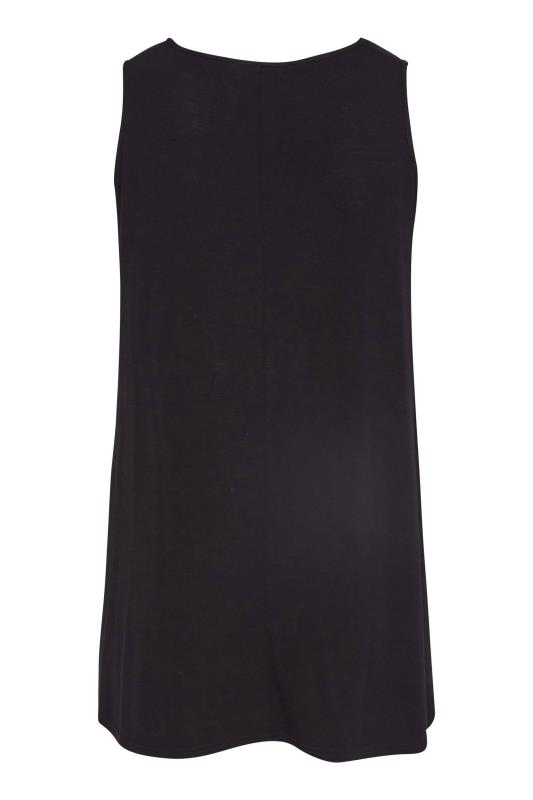 Plus Size Black Cut Out Swing Vest Top | Yours Clothing  7