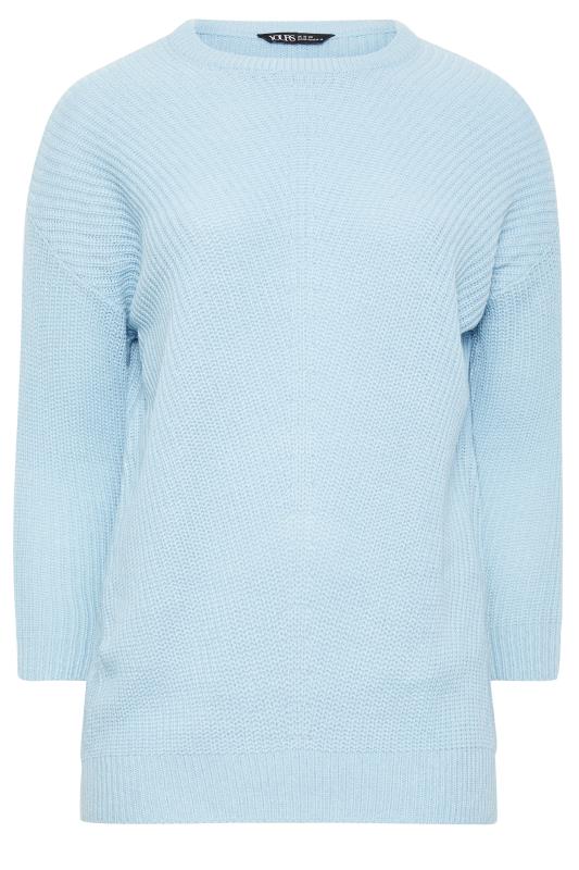 YOURS Plus Size Curve Light Blue Essential Knitted Jumper | Yours Clothing 5