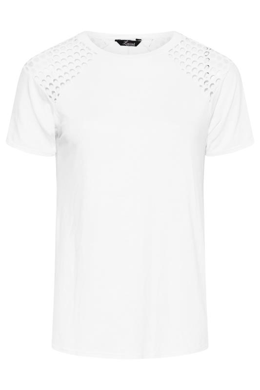 LIMITED COLLECTION Plus Size White Fishnet Sleeve Top | Yours Clothing 6