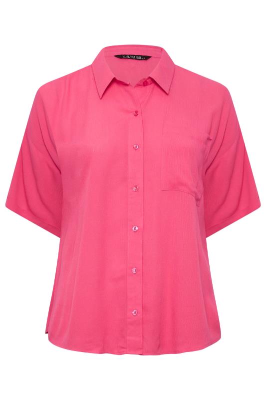 LIMITED COLLECTION Plus Size Pink Crinkle Shirt | Yours Clothing 6